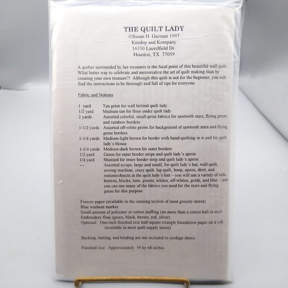 UNCUT Vintage Quilt Sewing Patterns, The Quilt Lady, Quakertown Quilts 1997 - Picture 3 of 3